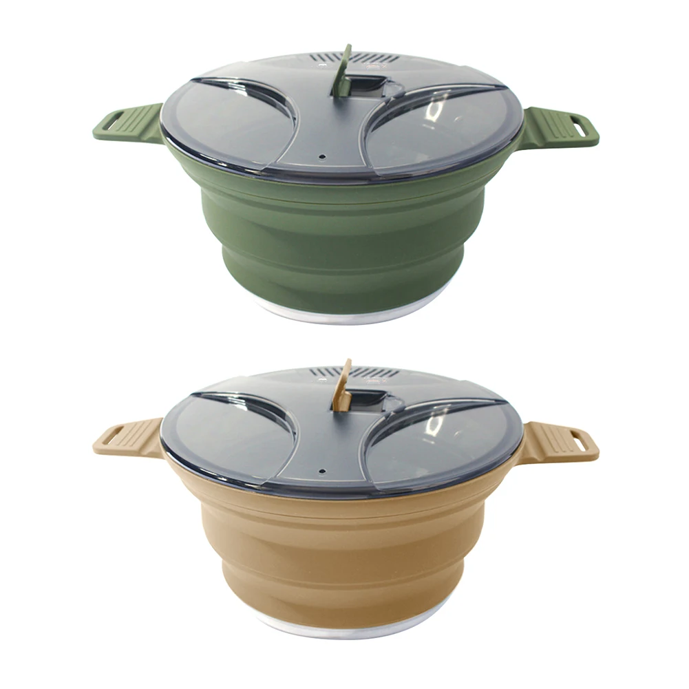 

Foldable Portable Camping Cook Pot Saving Space Collapsible Cooker Pot Heat Resistant for Outdoor Fishing for Hiking Backpacking