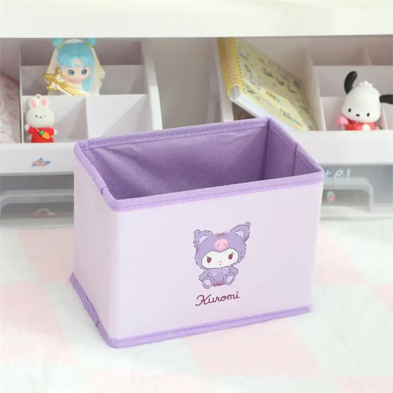 

Sanrio Cartoon Small Storage Box Kuromi Foldable Storage Box Anime Kawaii Cartoon Portable Cosmetics and Miscellaneous Boxes