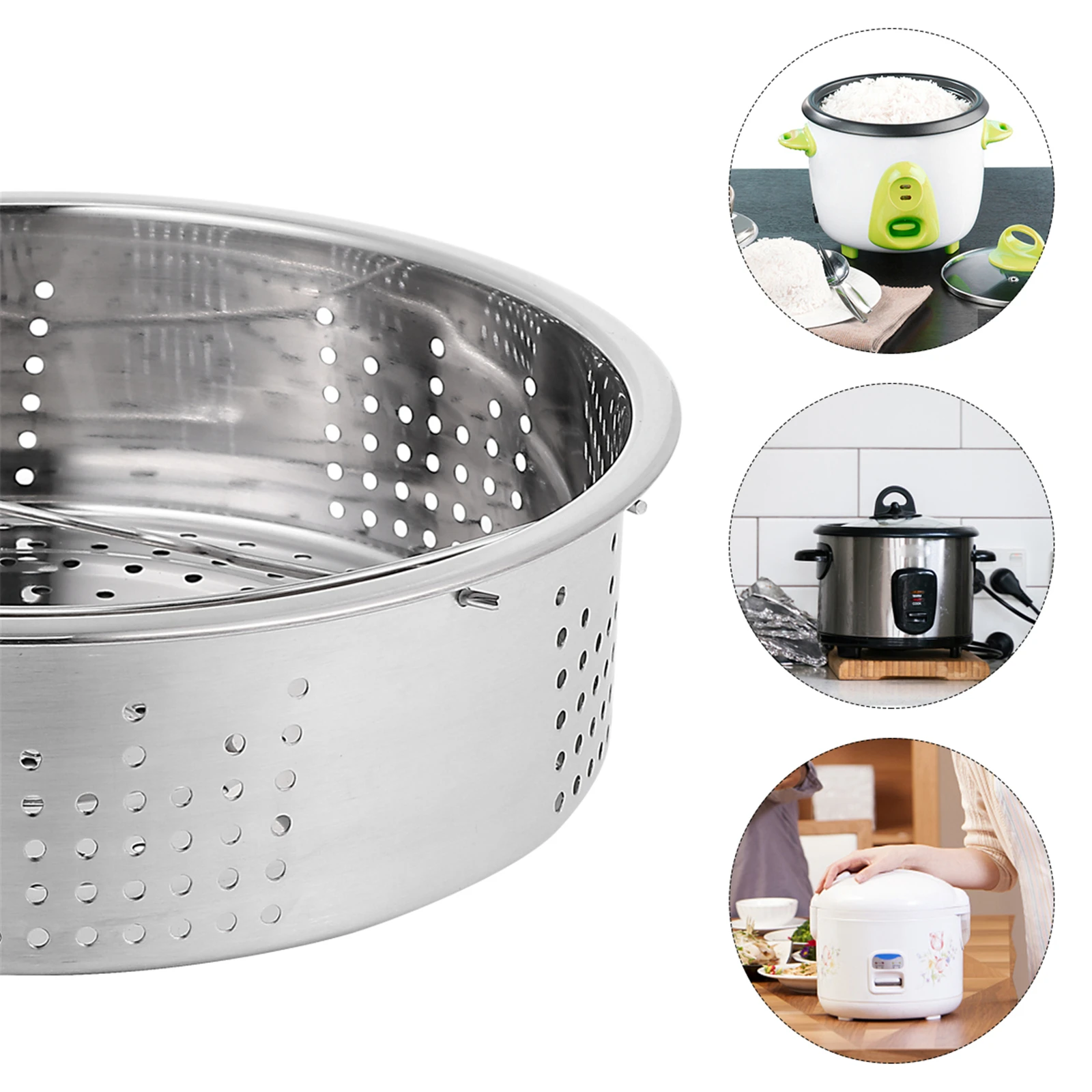 

Stainless Steel Steam Rack Cooking Food Steamer for Baskets Steaming with Holes Mesh