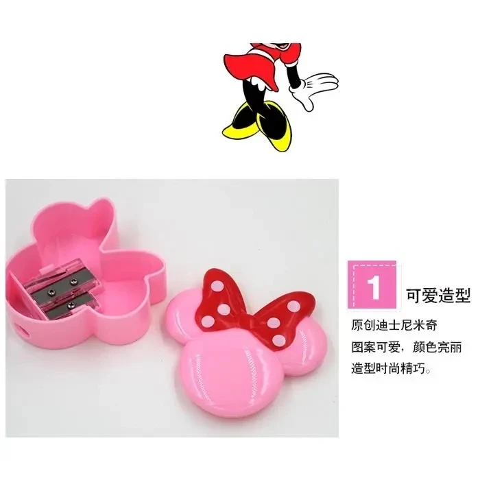 Disney Minnie Mouse Pencil Sharpener Cartoon Cute Pink Stationery Pencil Pencil Sharpener Child Birthday Gift