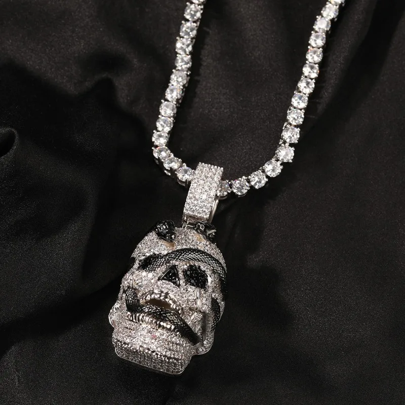 new-arrival-snake-skull-pendant-copper-inlaid-zircon-retro-street-hip-hop-necklace-fashion-jewelry-for-men