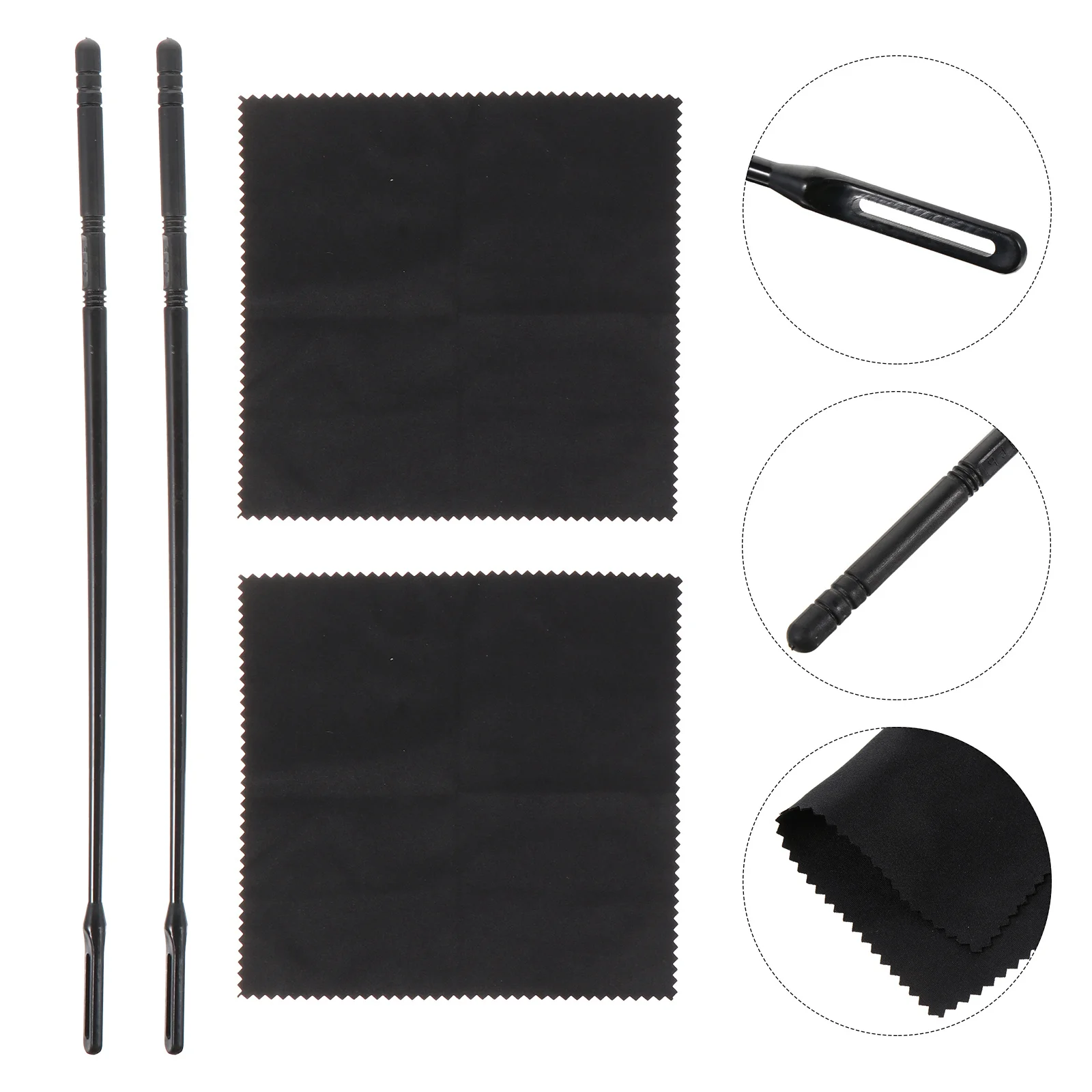 4 قطع من قضيب تنظيف الفلوت بيكولو ملحقات تنظيف الفلوت القماشي لـ