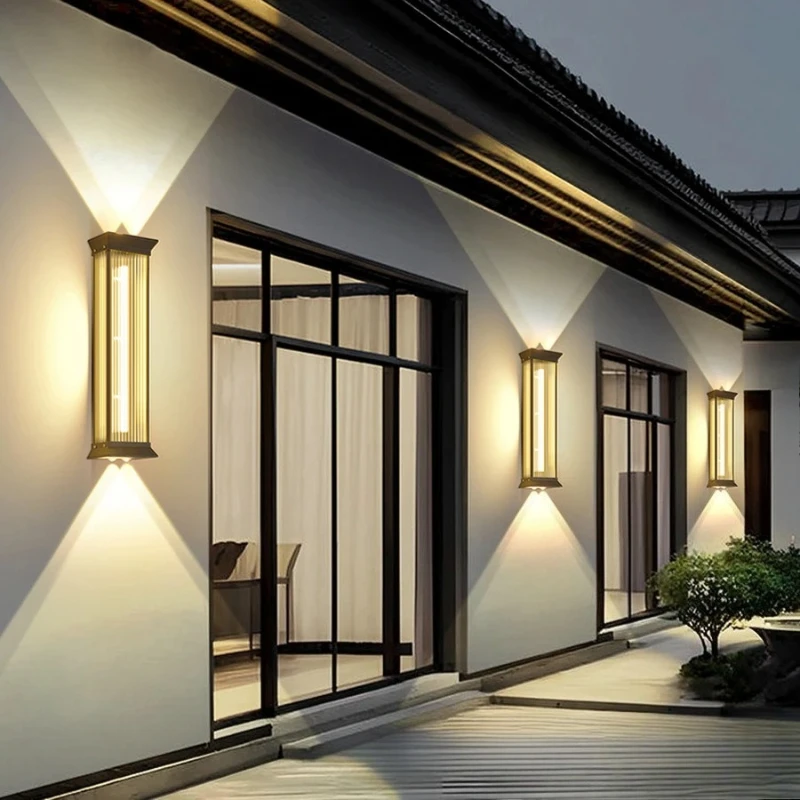 SANDYHA Outdoor Wall Light Long Strip Waterproof Lamp LED Lighting Fixtures Including Spotlight For Garden Terrace Home Decor