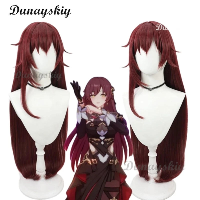 Eden Cosplay Wig Honkai Impact 3 90cm Long Burgundy Red Heat Resistant Synthetic Hair Halloween Party Carnival Role Play