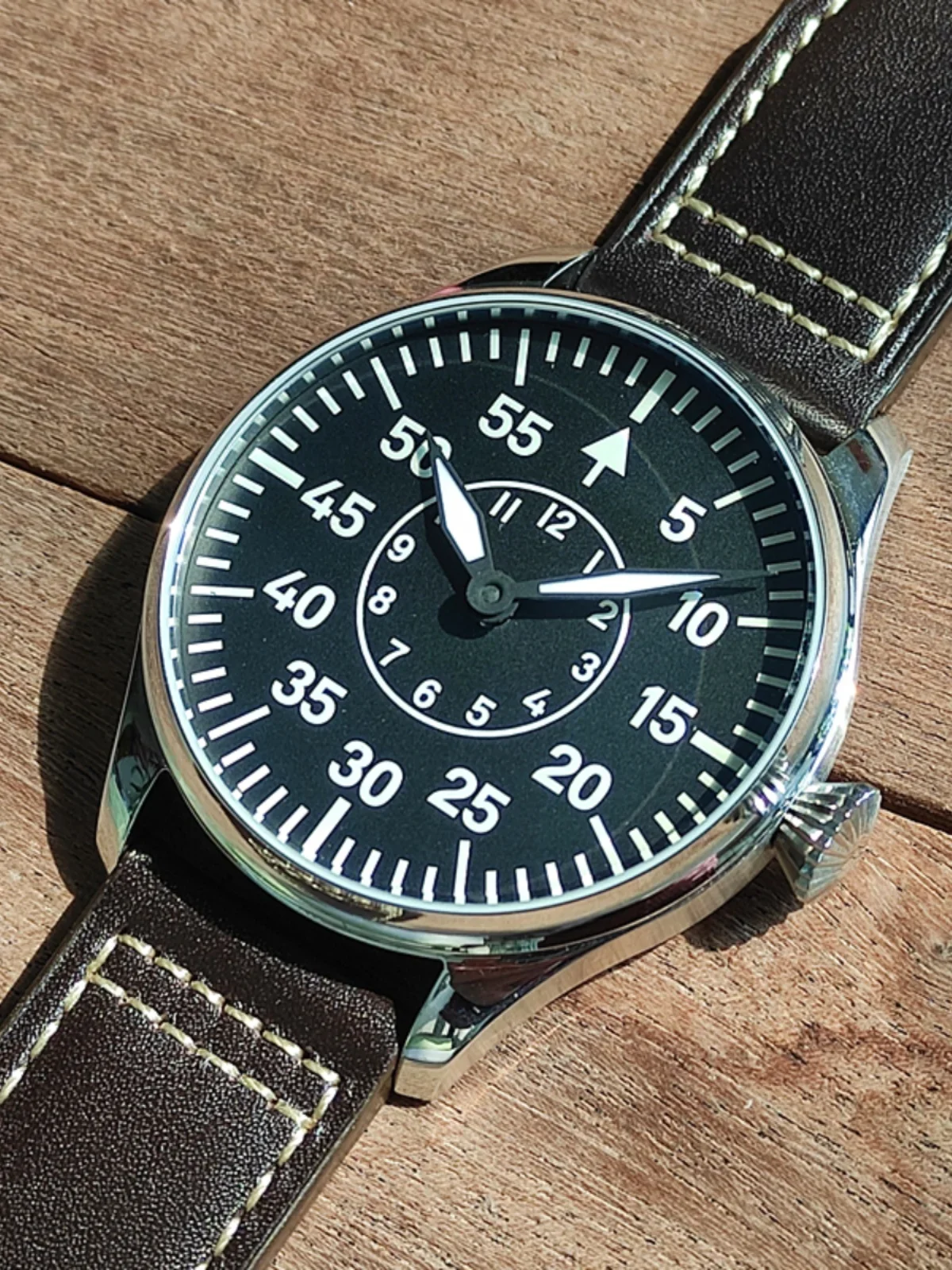 Vakuy 40MM Men's Manual Mechanical German Military Watch B-Uhr Pilot ST3621 Movement