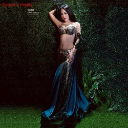 Women Belly Professional Dancing Costumes Ladies 2018 NEW Dance Dresses Belly Dance Luxury Bra + Long Skirt 2Pcs / Set Suit