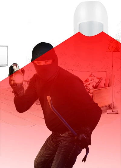 كاشف الأشعة تحت الحمراء السلبي اللاسلكي مستشعر PIR 433 ميجا هرتز 1527 رمز لنظام إنذار أمان المنزل Wifi / GSM / PSTN