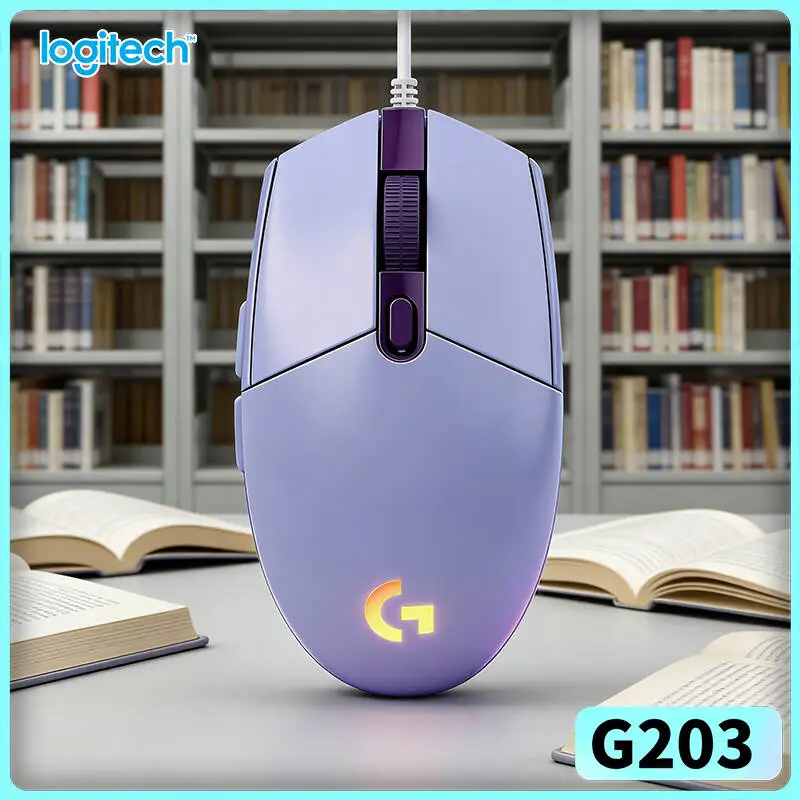 Logitech G203 Prodigy Wired Gaming Mouse 8000 DPI RGB Lighting 6 Buttons On-Board Memory 1000Hz Polling ChromeOS Sharp Control