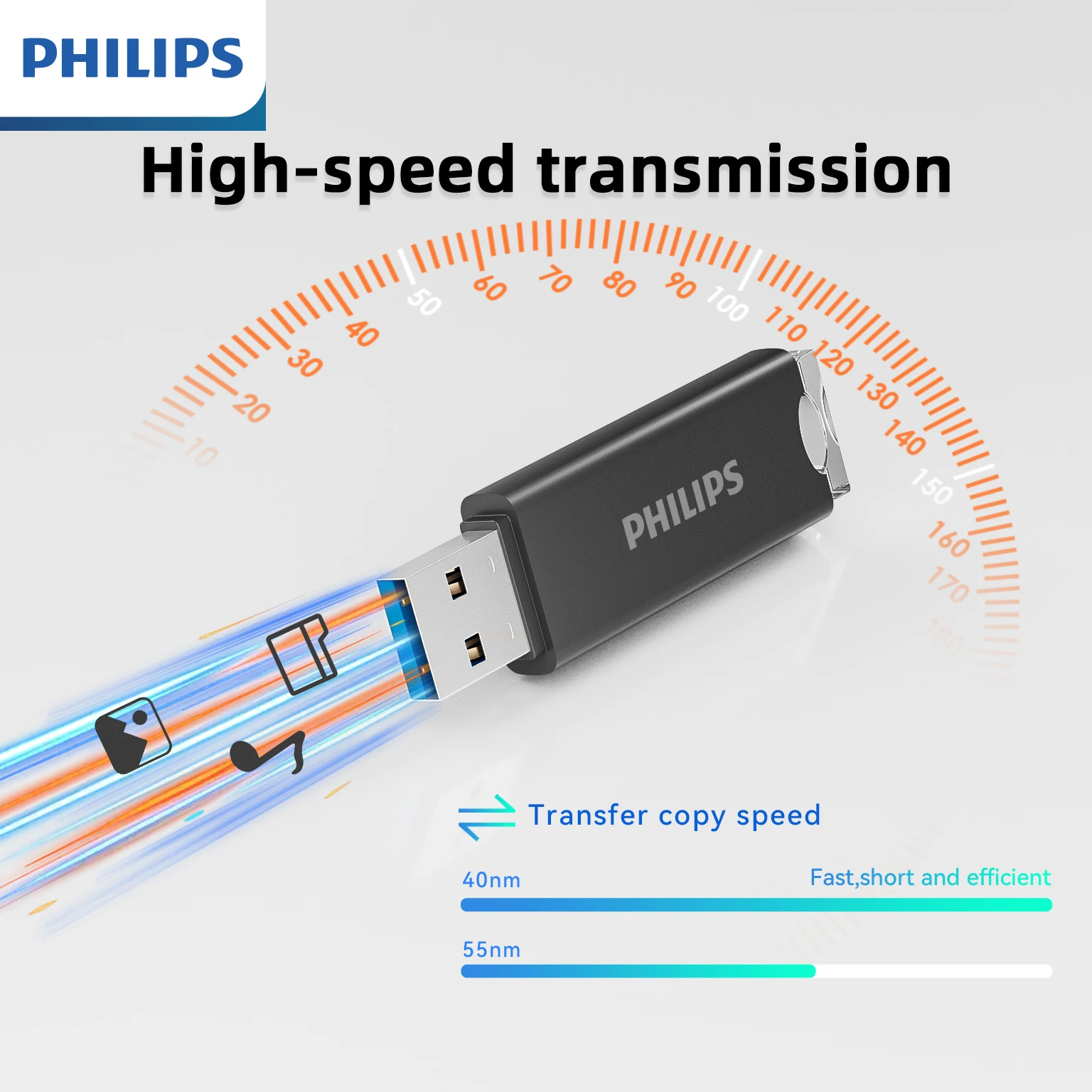 USB-флеш-накопитель PHILIPS USB 2,0, 8-64 Гб