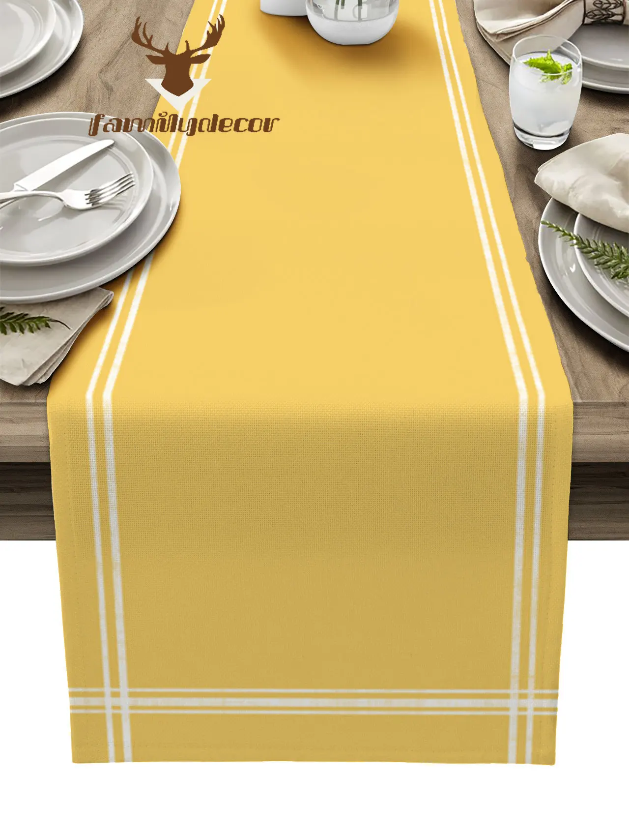 

Solid Color Yellow Table Runner Home Wedding Decor Table Flag Mat Table Centerpieces Decoration Party Dining Long Tablecloth