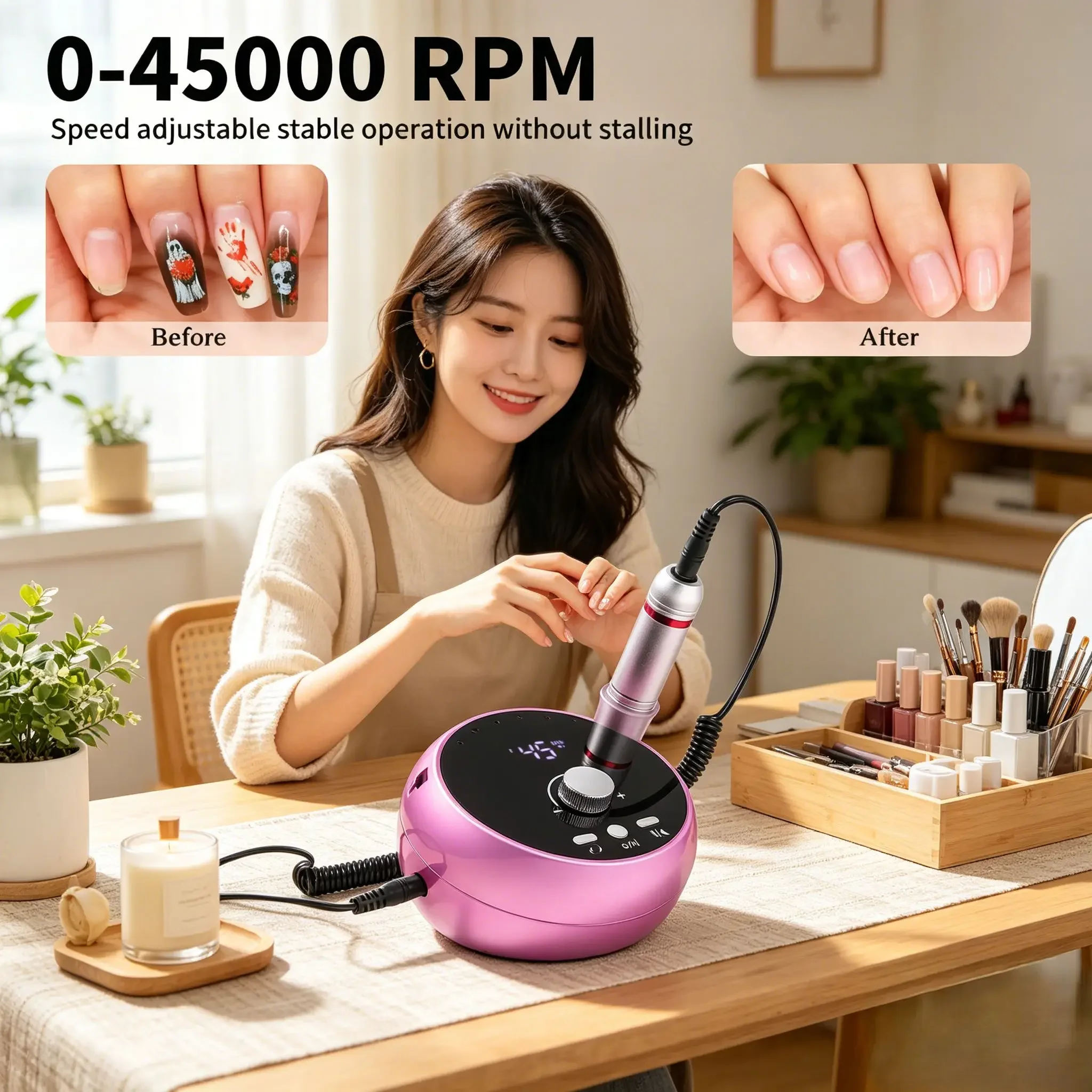 45000rpm-professional-electric-nail-drill-machine-portable-3‑color-nail-sander-white-pink-purple-manicure-tool-for-gel-nail