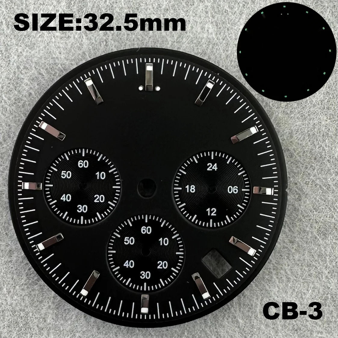 VK63 mãos adequadas para o movimento VK63, Panda Dial, logotipo personalizado cronógrafo, eletrônico multifuncional mostrador luminoso