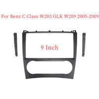 9 Inch Car Frame Fascia Adapter Decoder Android Dash Fitting Panel Kit For Benz C Class W203 GLK W209 2005-2009