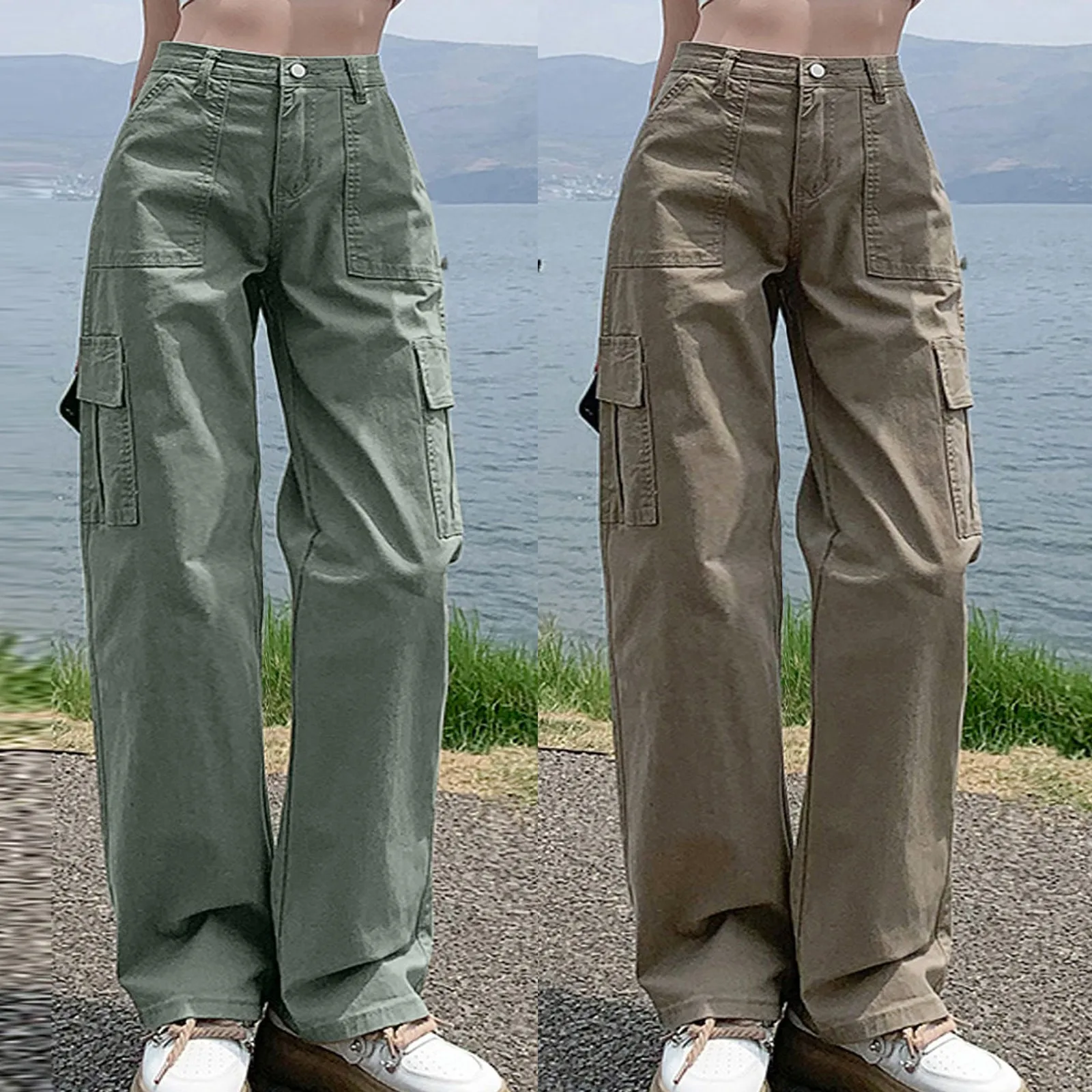 

Hip Hop Street Baggy Multi-prockets Jeans Wide Leg Mid-Low Waist Jeans Loose Boyfriends Style Vintage Denim Pants