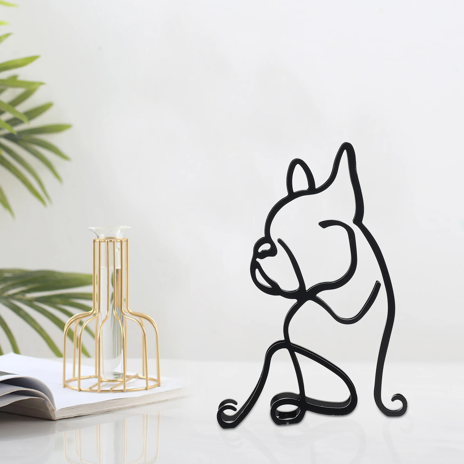 

Wrought Iron Bulldog Ornaments Living Room Decor Desktop Outdoor Animal Home Decoration