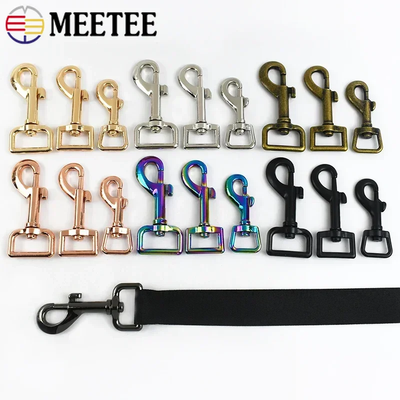 

5Pcs 15/20/25mm Metal Carabiner clip Buckles Dog Leash Snap Crochet Hook Bags Strap Swivel Lobster Buckle Keychain Trigger Clamp