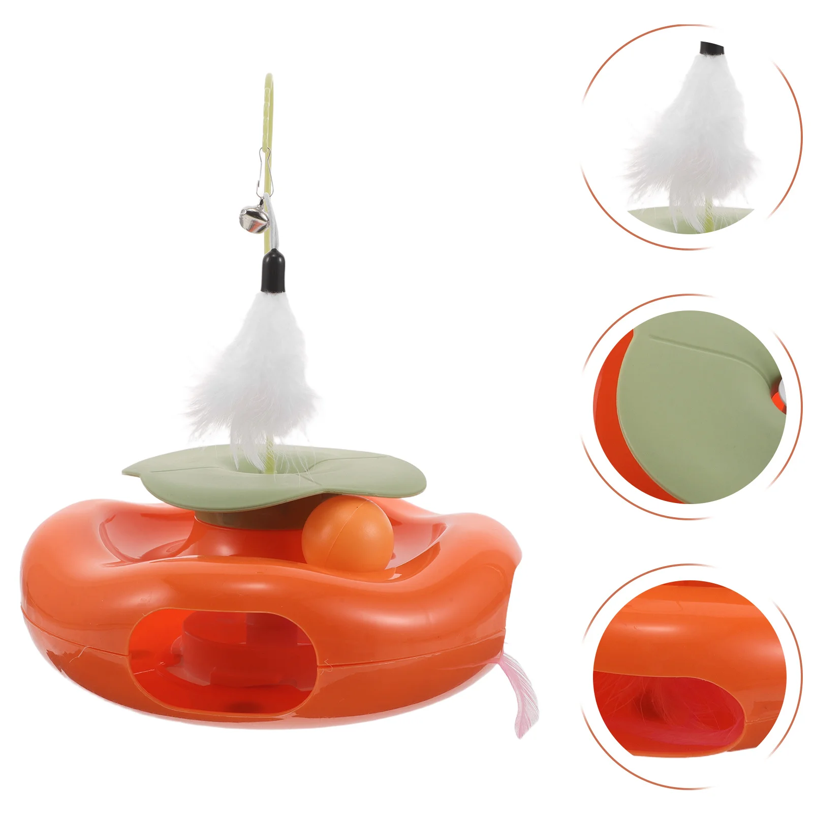 

Cats Interactive Puzzle Box Spinning Track Play Indoor Fun Exercise Teaser Entertainment Cat String Wand Toys