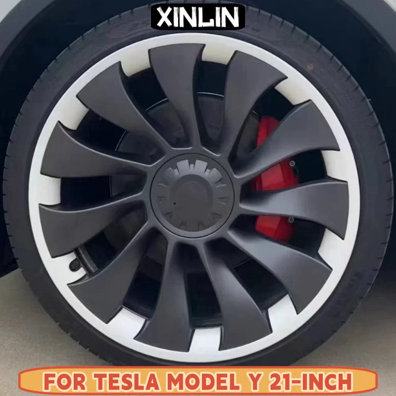 4PCS Hub Protection Cap  21-Inch Wheel Caps Performance Replacement Wheel Full Rim Cover Accessories For Tesla Model Y 2020-2024