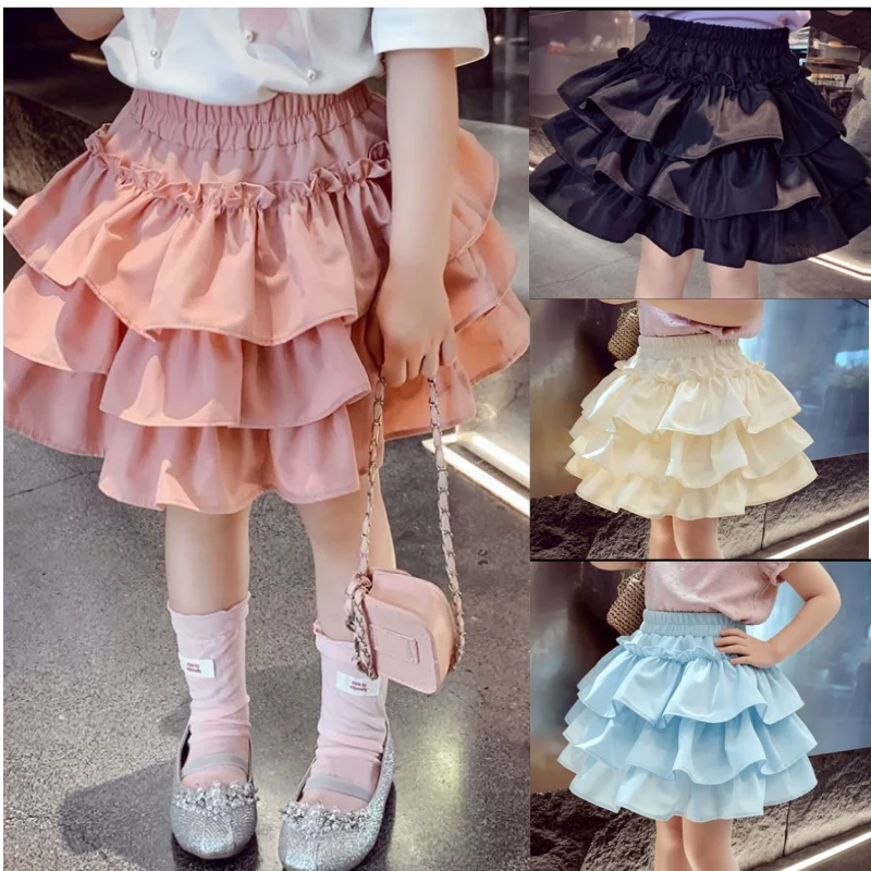 Jupes plissées à volants pour filles, jupes bulles d'été à taille élastique pour bébés et tout-petits, jupes tutu de princesse pour enfants
