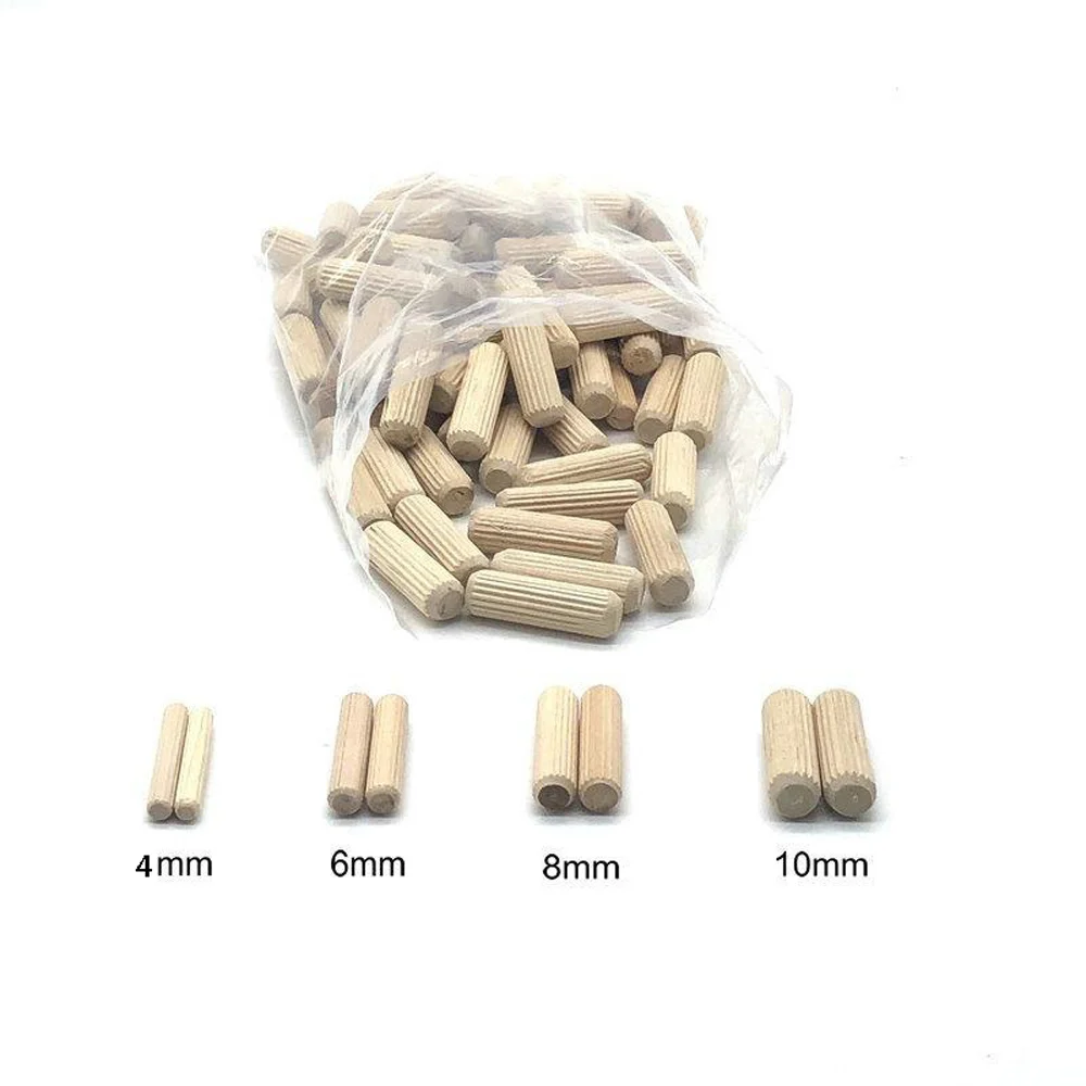 500Pcs Woodworking Doweling Jig Kit Round Grooved Fluted Wooden Plug Wood Dowel Pins Rod Drilling Guide Locator Tool
