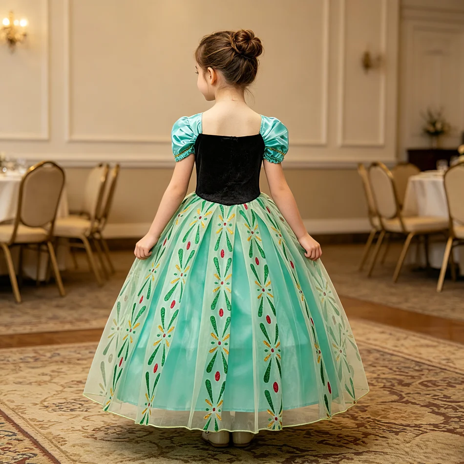 Kids Clothes Halloween Child Anna Elsa Belle Rapunzel Princess Dresses Cosplay Costumes Baby Girls Carnival Party Elf Dress Up