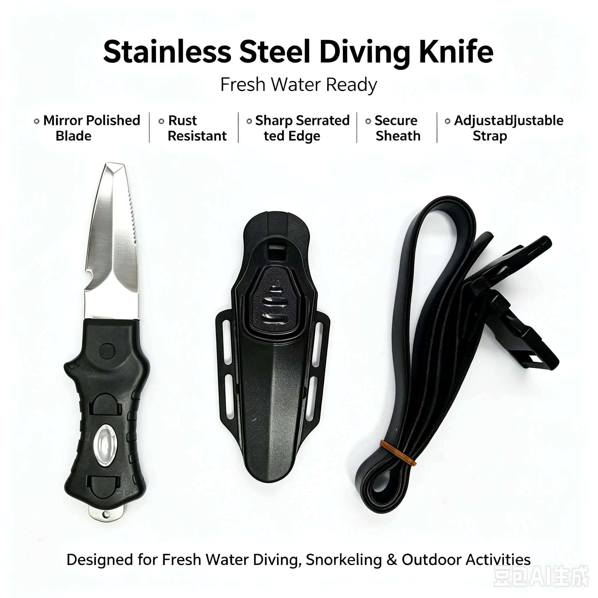 Outdoor Water Rescue Knife Div - Dive Knife Titanium 评论和价格
