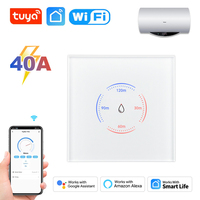 Tuya EU Standard WiFi Smart Water Heater Boiler Switch Touch 40A 8000W Smart Life App Timing Control Work With Alexa Google Home