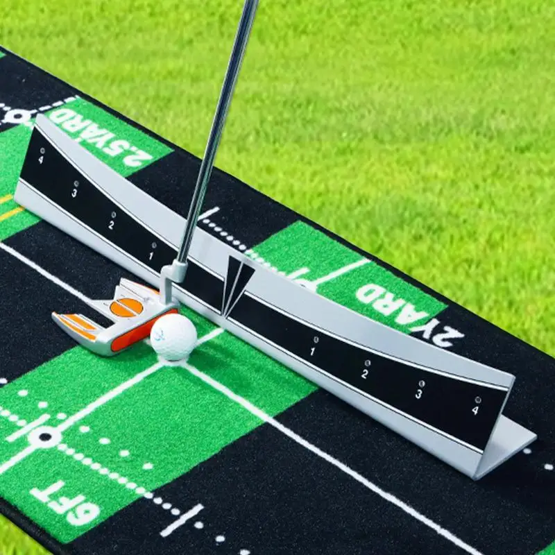 Golf Putting Track Golf Putter Trainer Calibration Track Putter Board Adjustable Range Golf Putter Trajectory Balancer Portable