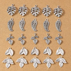 20pcs  Antique Silver Leaf Charm Pendants for Jewelry Making DIY Necklace Earrings Bracelet Accessories Supplies