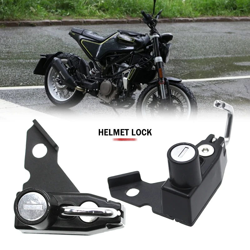 For HUSQVARNA SVARTPILEN 401 125 200 250 VITPILEN 401 Motorcycle Helmet Lock Side Anti-theft Security with 2 Keys