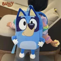 Cartoon Bluey Family Cosplay Children Schoolbag Bluebin Dog Plush Backpack Kawaii Blue Orange Dog Backpack Children Gifts