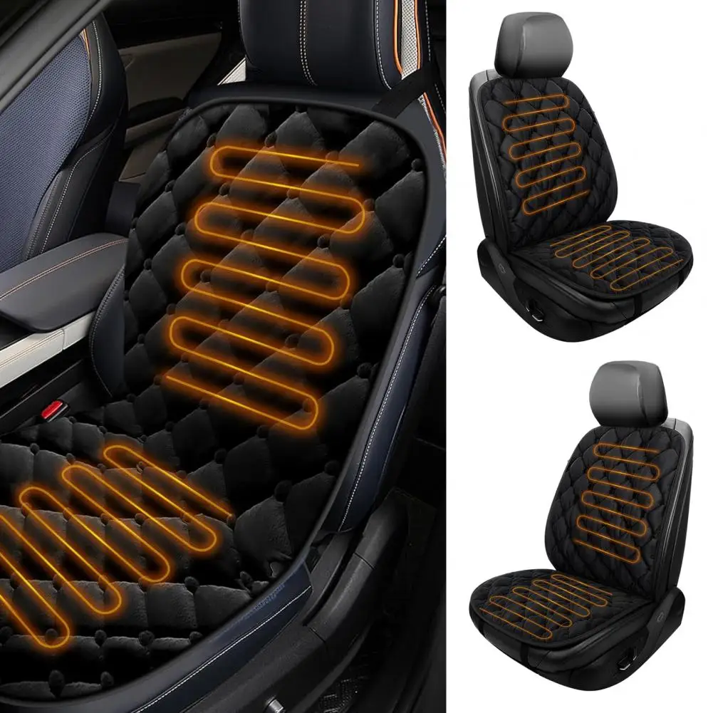 12V Down Car Heated Seat Cushion Winter Elastic Band Seat Cover Anti-Slip Rubber Bottom Car Heated Seat Cushion