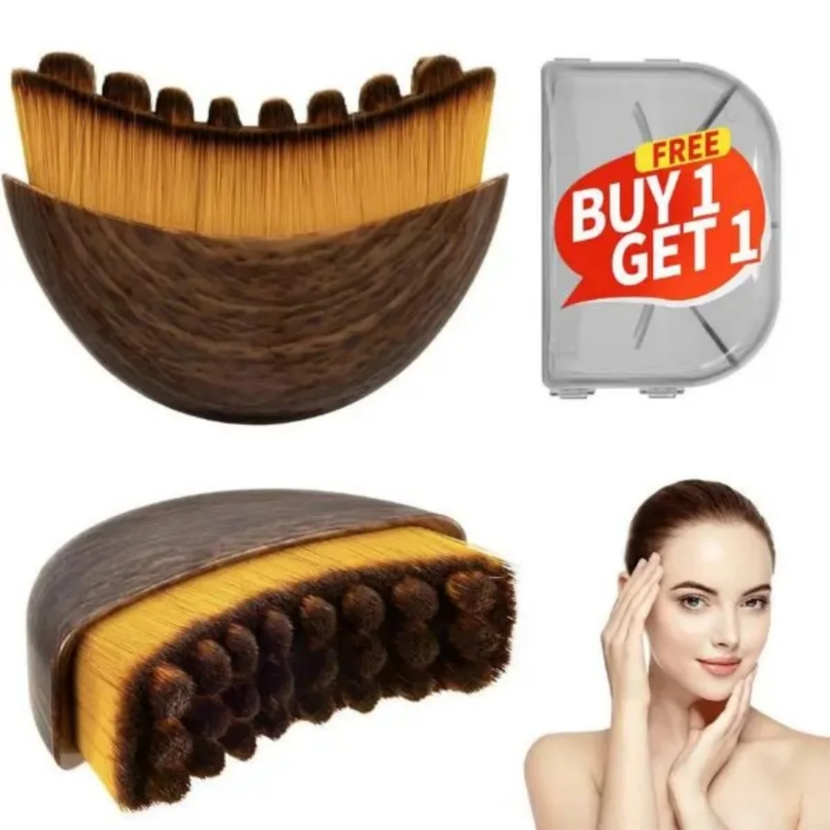 Wooden Body Brush, Dry Brushing Exfoliating Brush with Soft Bristles, for Lymphatic Drainage, Cellulite Reduction and Skin Exfoliation