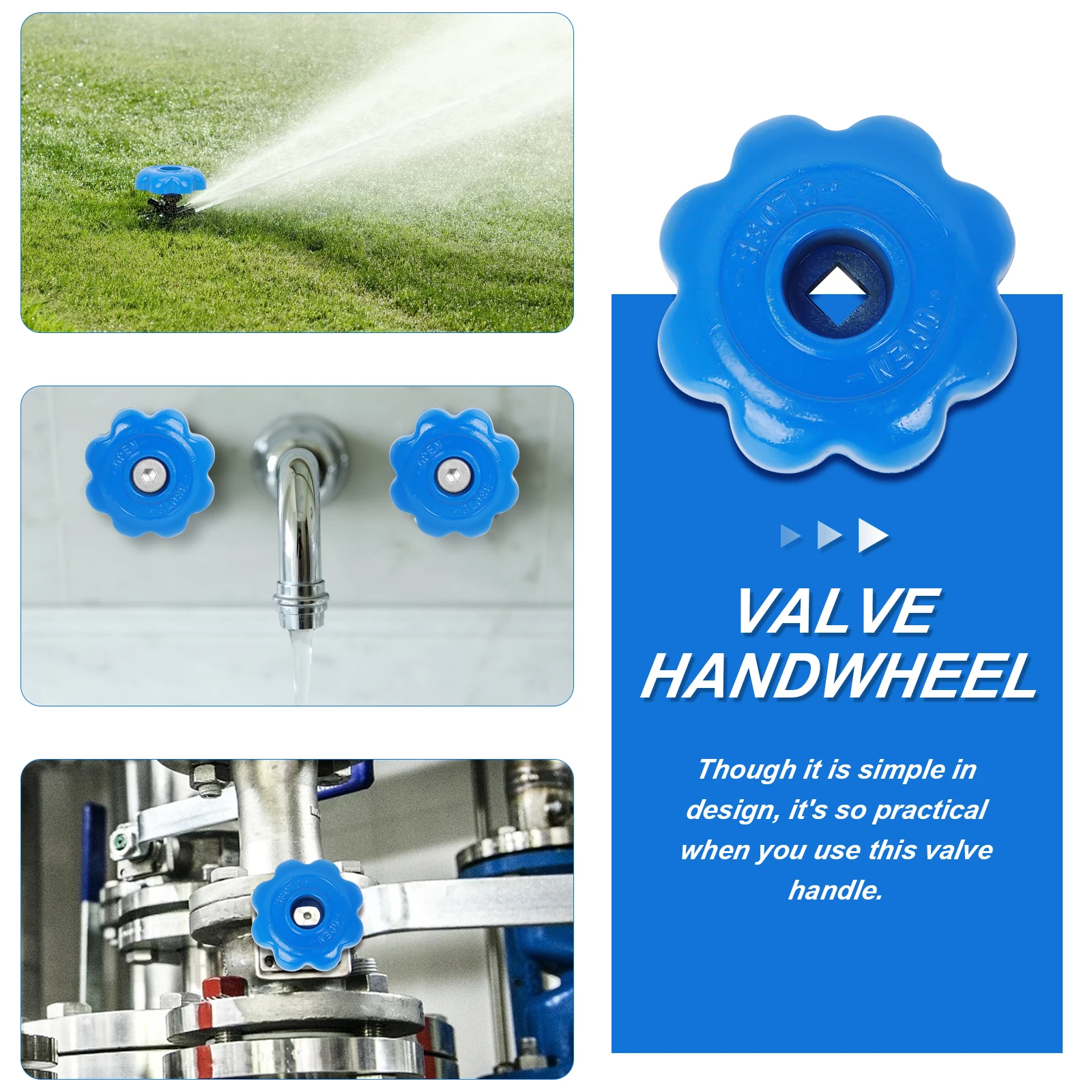 

6pcs Aluminum Round Shutoff Handwheel Universal Valve Handle Easy Install Long Service Kitchen Faucet Accessories