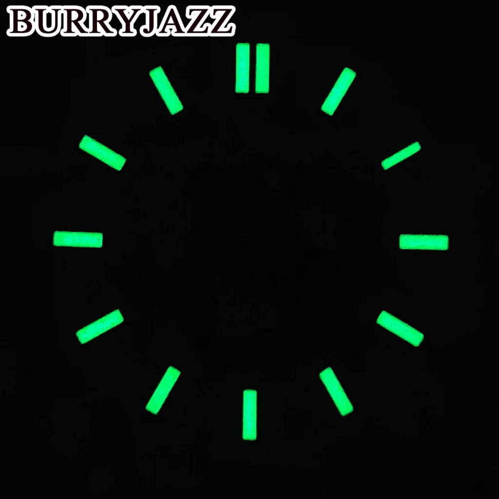 BURRYJAZZ 28.5mm Skeleton Hollow Dial Black Blue Dial Green Luminous For NH35 NH38 NH70 NH72 movement Watch Modify Accessories