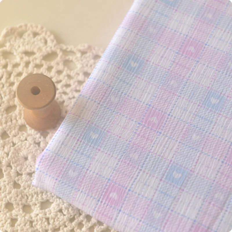 

Checkered Cotton Fabric Handmade DIY Fabric for Crafts Home Decor Linen Cotton Fabric