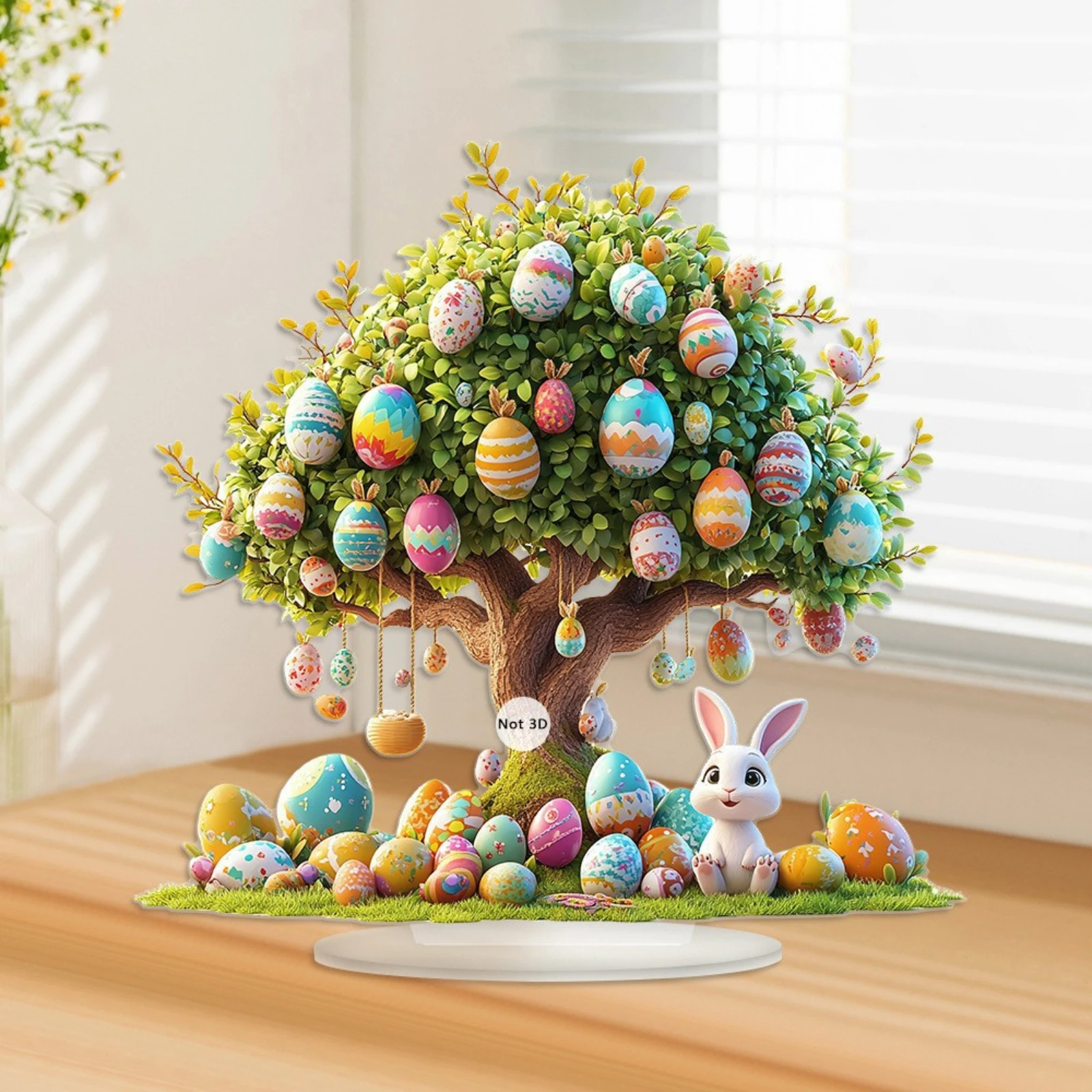 

2D Flat Easter Egg Rabbit Acrylic Decorative Ornament Novel Easter Child Gift Gifts For Family Decoration Easter Series Desktop
