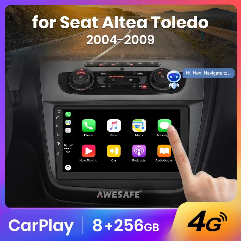 AWESAFE Wireless CarPlay Autoradio for Seat Altea XL Toledo 2004-2009  Car Radio Multimedia Player Android Auto Stereo GPS