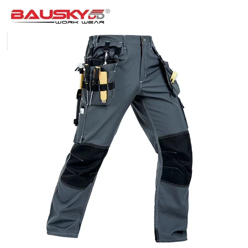 Multi Pockets Working Uniforms Pockets For Tools Men\'s Black Working Clothes Workwear Pants