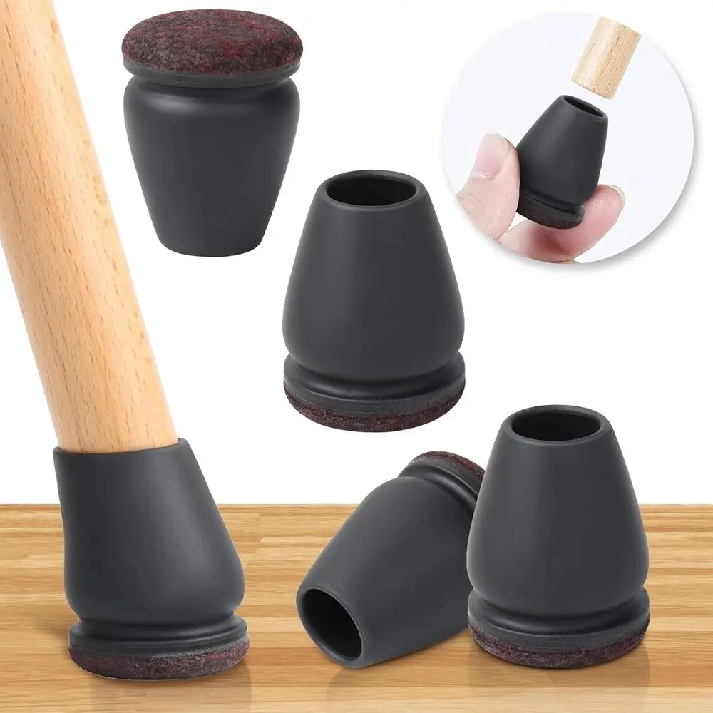16PCS Small Chair Leg Floor Protectors, Furniture Pads, and Sliders (Black, 0.55-0.75)