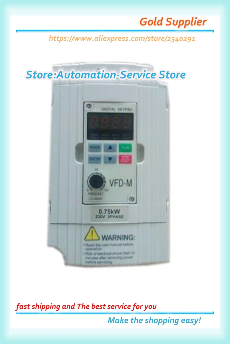 Новый инвертор дельта VFD007M23A 750 Вт