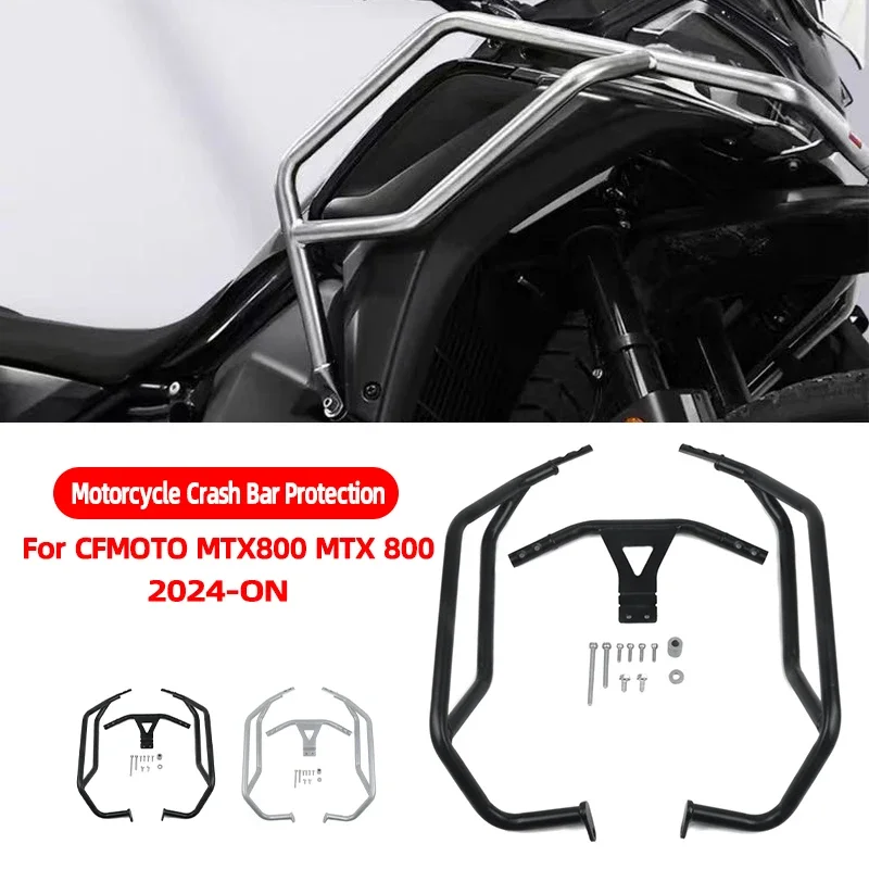 

Fit For CFMOTO MT-X800 MTX800 MTX 800 2024+ Engine Guard Highway Crash Bar Motorcycle Frame Protection Upper Bumper Accessories