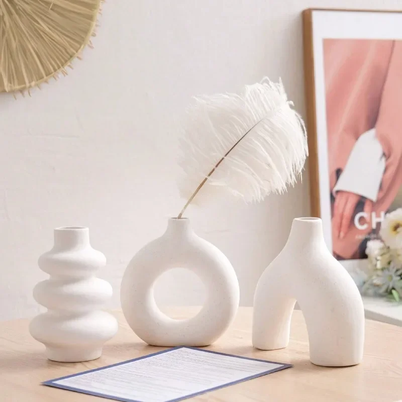 Dried Flower Vase Modern Home Decor Centerpiece for Wedding Table Party Living Room Office Bedroom Gift Sturdy Convenient