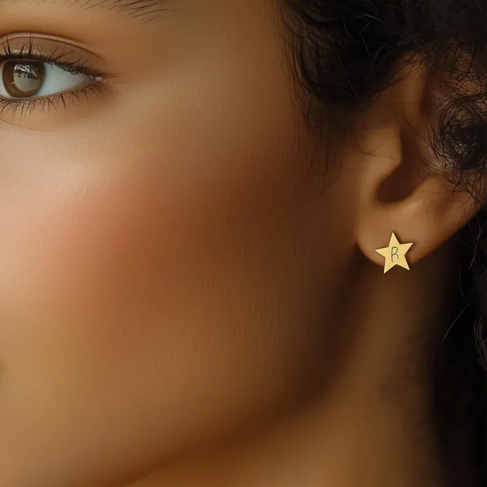 

Customized Personalized Letter Earrings, Stainless Steel Letter Jewelry Earrings, Gifts For Women Attending Various Occasions