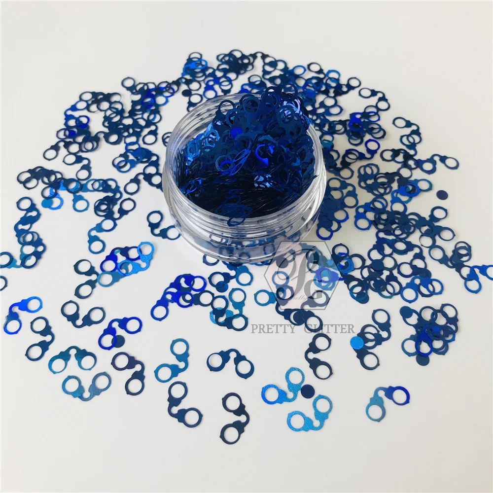 PrettyG all'ingrosso 10mm manette a forma di paillettes Glitter olografiche per resina accessori per la decorazione delle unghie fai da te