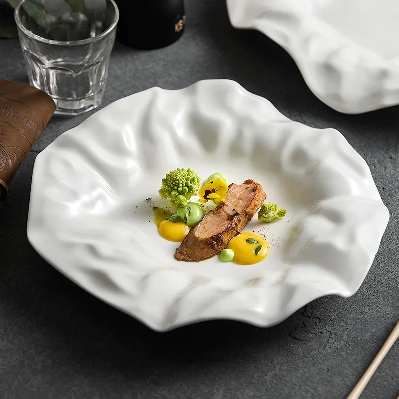 

dishes, household special-looking hotel tableware, high-grade sense, white special-shaped features, creative fruit bowls.