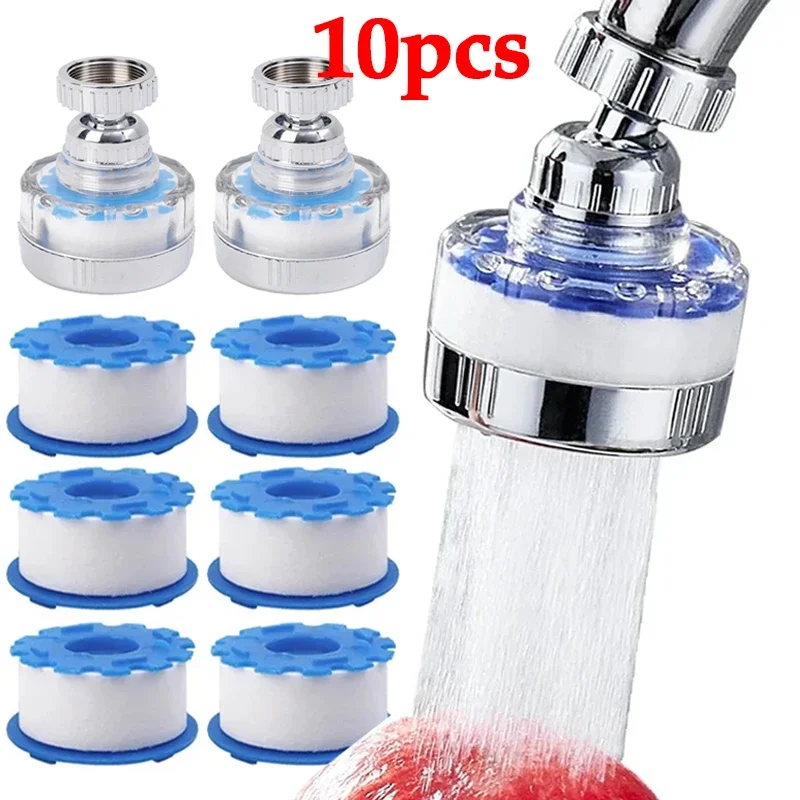 10–1 Stück Wasserauslass-Reinigungsset, universeller Wasserhahnfilter für hartes Wasser, Badezimmer, Duschkopf, Ersatzfilter, entfernt Chlor