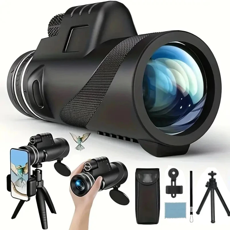 80x100 Portable Zoom HD 5000M Telescope Folding Long Distance Mini Powerful Telescope for Hunting Sports Outdoor Camping Travel