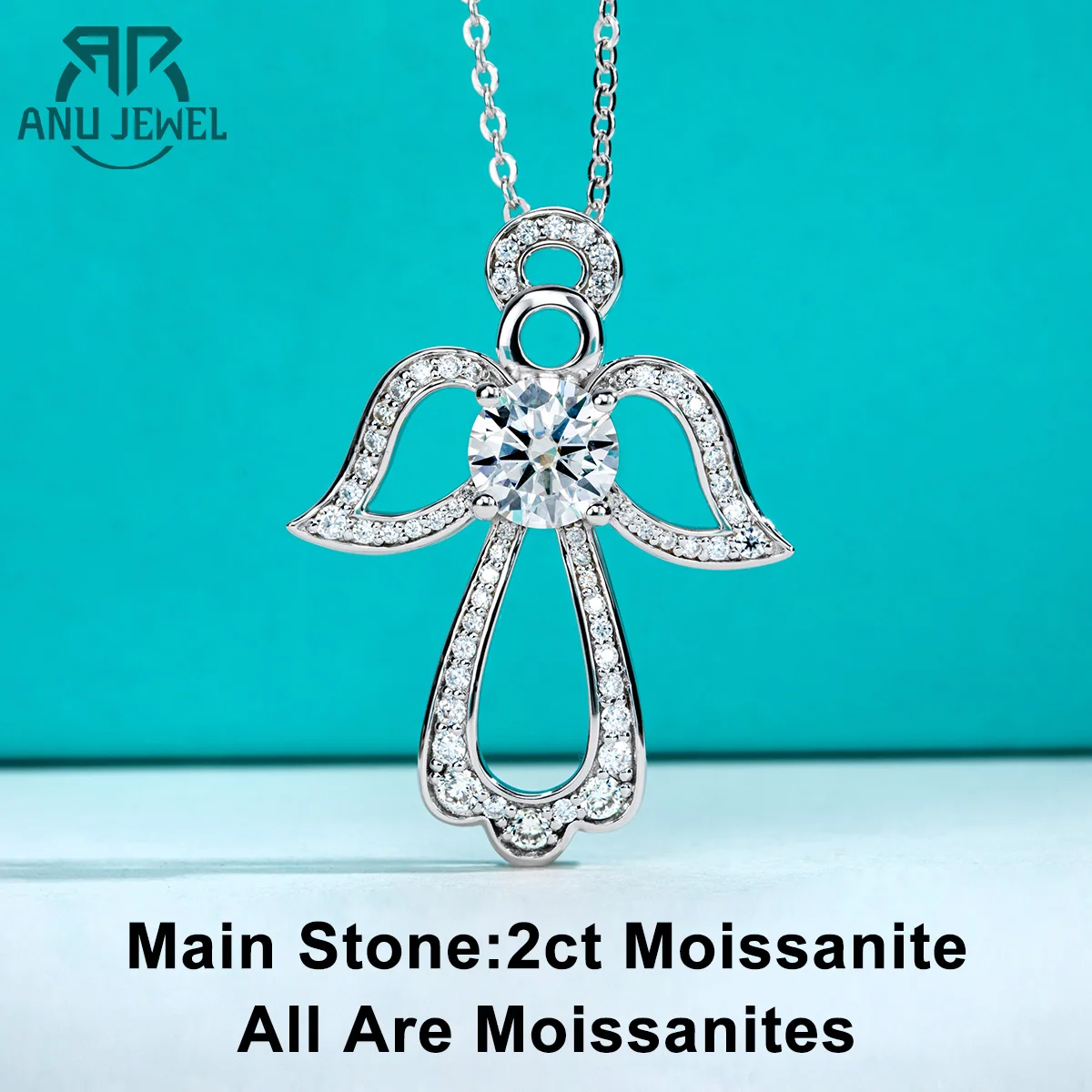 anujewel asas de anjo colar de pingente d cor moissanite diamante 925 joias de prata esterlina presentes do dia dos namorados atacado 2ct 01