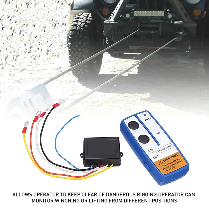 Wireless Winch Remote Control Kit Receiver 150ft 12V Switch Handset Twin Easy